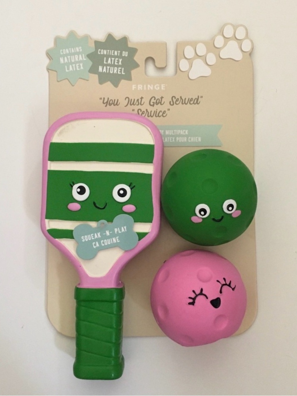 Fringe Studio Green & Pink Squeak Pickleball Paddle and Balls Set